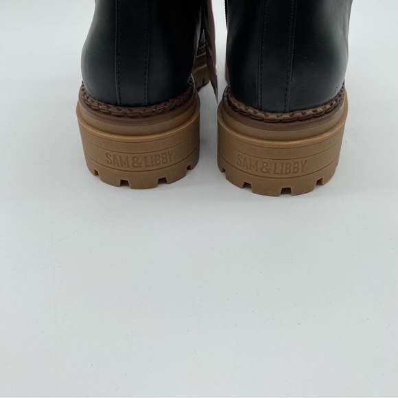 SAM & LIBBY Samantha Combat Boot Color Black with Brown Bottom - Picture 8 of 12